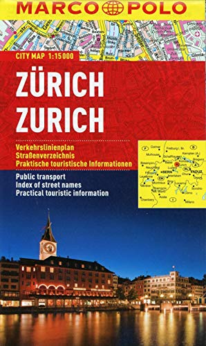 MARCO POLO Cityplan Zürich 1:15 000: Verkehrslinienplan, Straßenverzeichnis, Praktische touristische Informationen (MARCO POLO Citypläne)